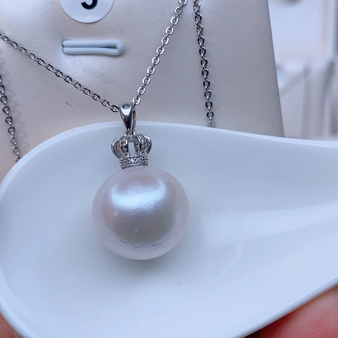 银S925镶嵌颈饰淡水珍珠周*姐