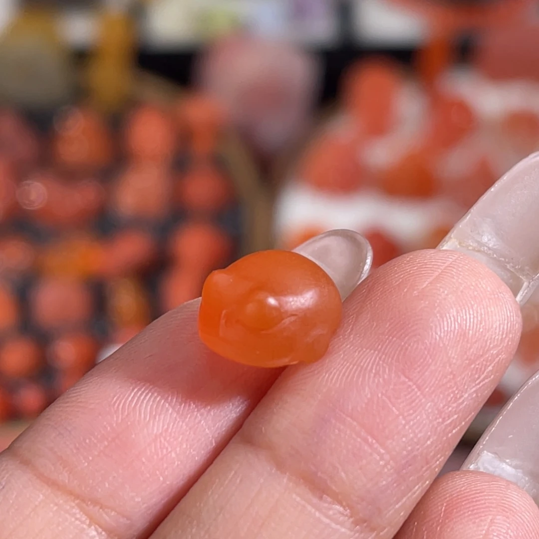 南红玛瑙未镶嵌蛙饼 10x6.3mm 不换退