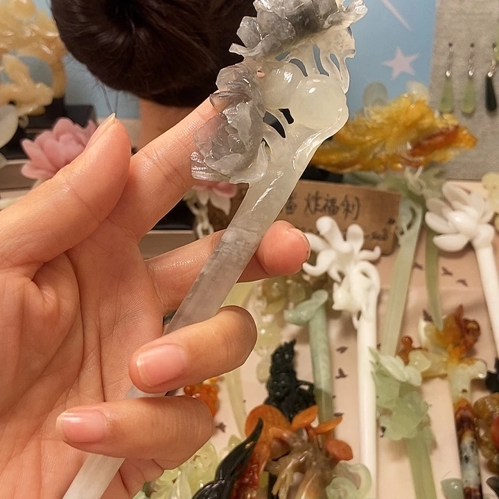 王***涵未镶嵌岫玉发簪发簪