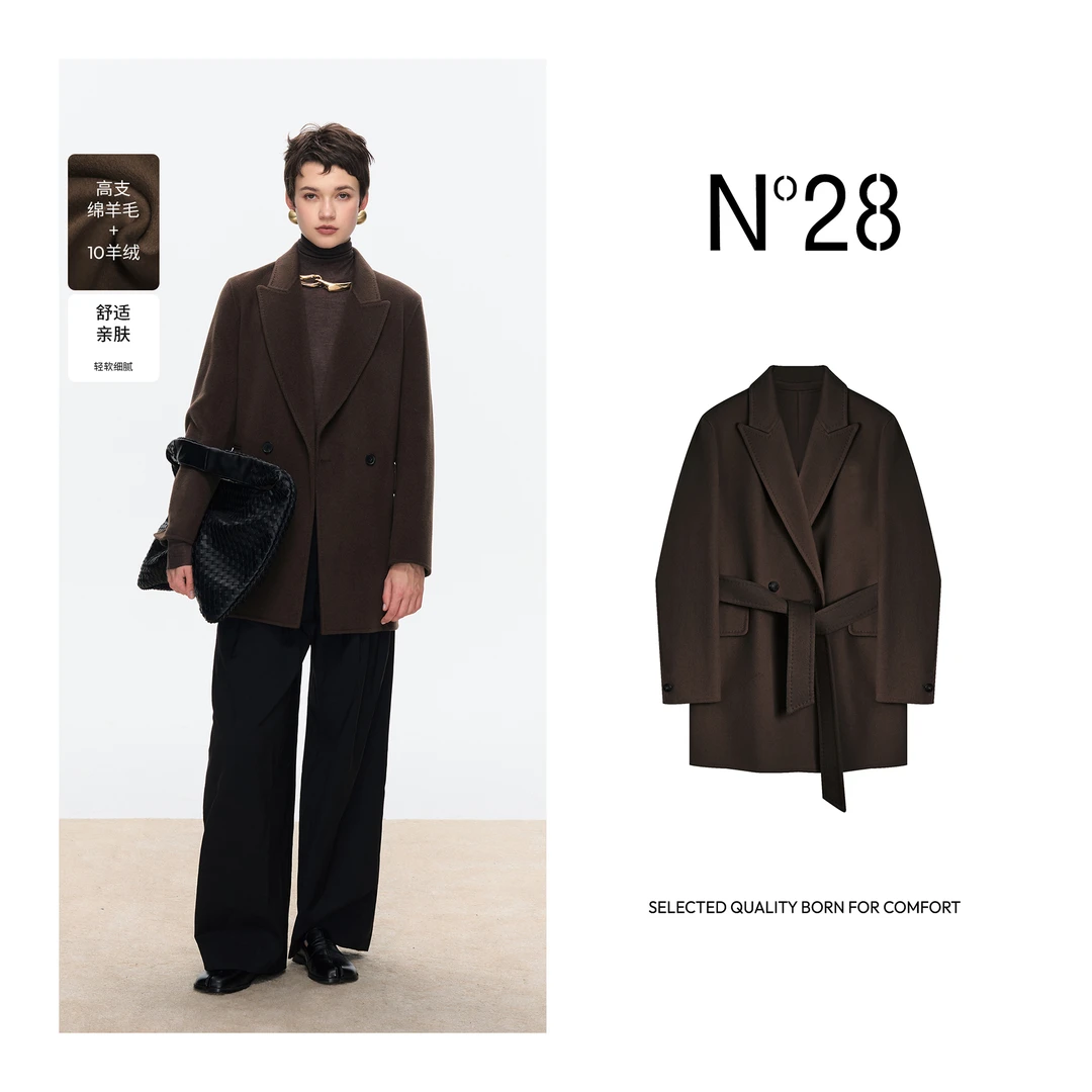【小小莎专属】N°28毛呢女大衣2024气质时尚双面呢大衣8A51D697