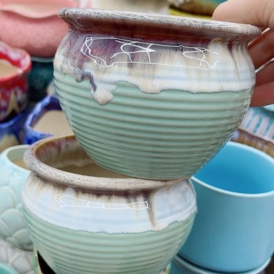 多肉绿植陶瓷花盆9.9包邮