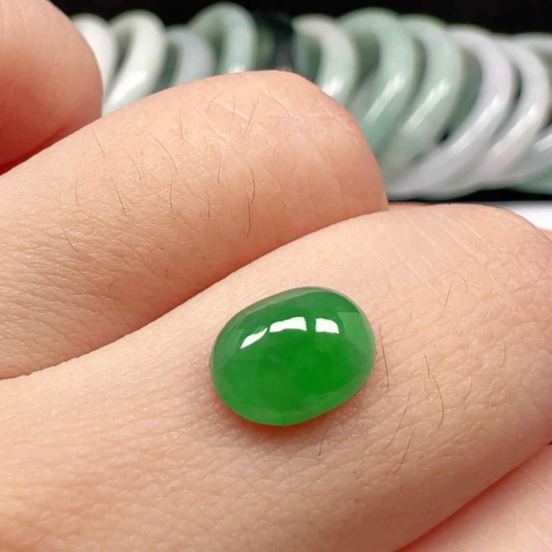 翡翠未镶嵌耳饰蛋面