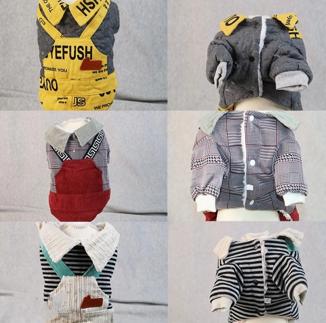 秋冬加绒狗狗衣服猫狗通用宠物新款四脚服饰