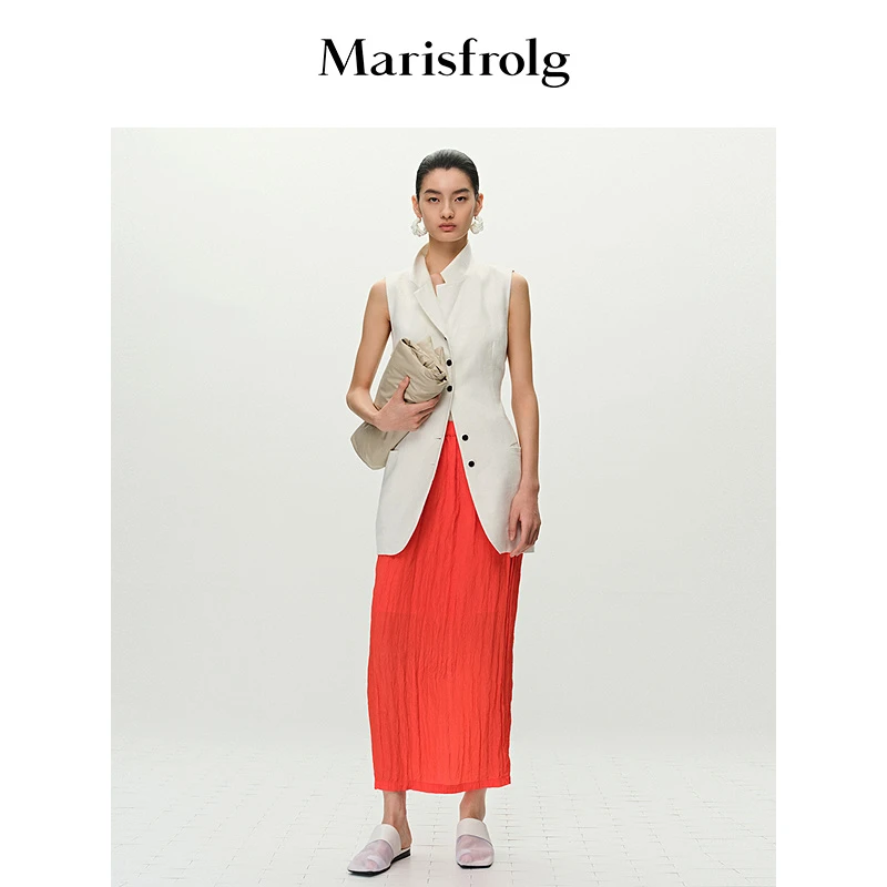 Marisfrolg玛丝菲尔25年夏季褶皱半裙A1FZ21452