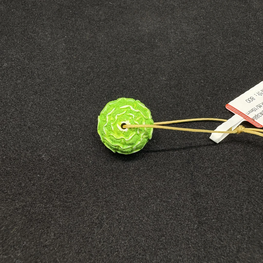 2-27338428 天然猛犸牙～招财上彩圆珠388# 尺寸18mm