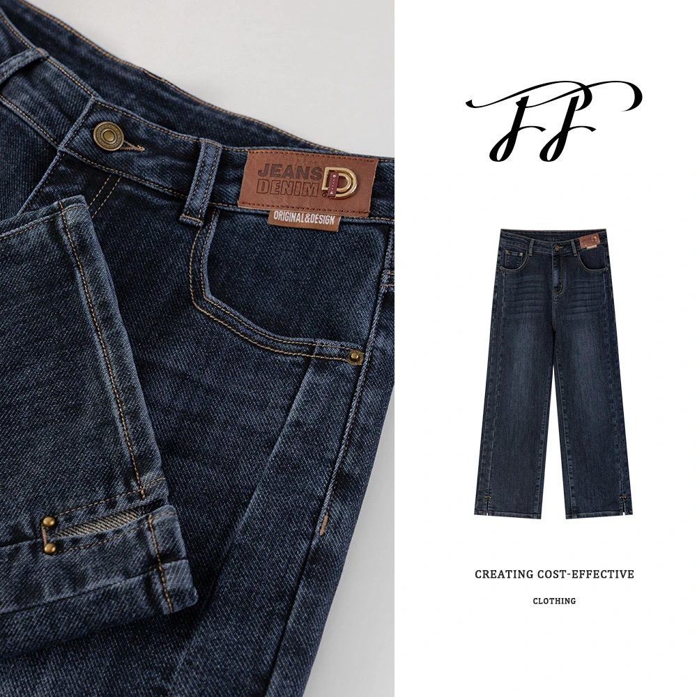 芳芳微胖定制夏季款开叉烟管裤直筒显瘦九分裤F3021