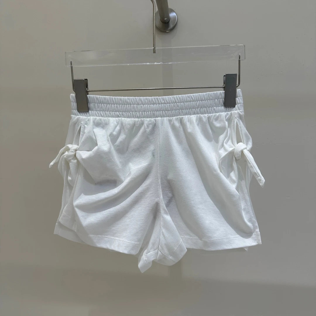 未使用 MIU MIU/缪缪 MIU1351 扭结logo印花短裤 38码 原价4800