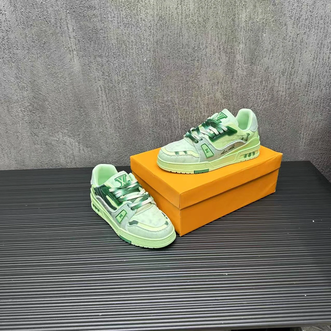 网红爆款～时尚潮流休闲脏脏鞋百搭运动鞋休闲鞋低帮男鞋绿色