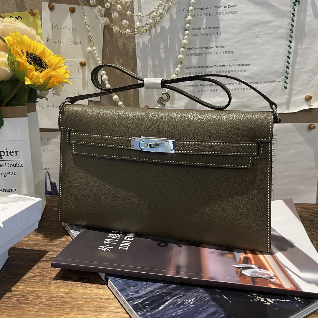 凯莉elan 进口法羊皮 真皮腋下包休闲单肩