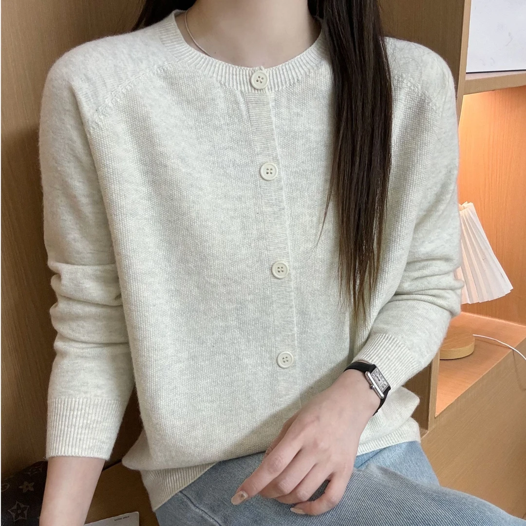 681#小香风长袖针织衫显瘦时尚百搭圆领开衫3 76