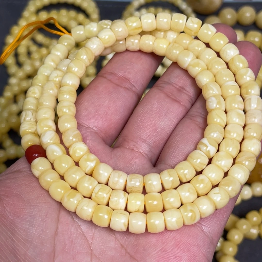 蜜蜡未镶嵌裸石蜜蜡佛珠7.3mm