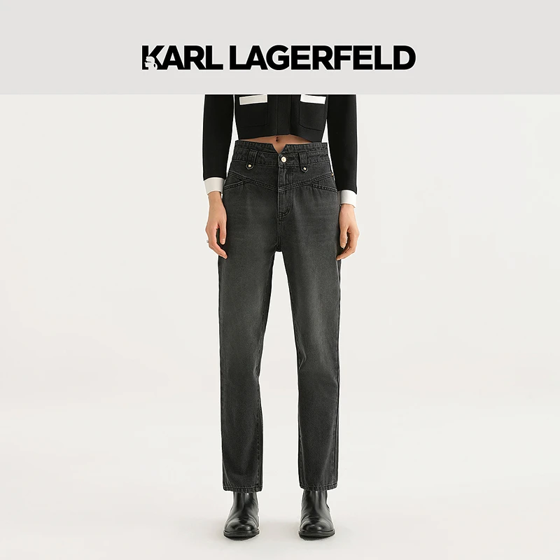 KARL LAGERFELD夏季新款牛仔直筒裤老佛爷236L1150