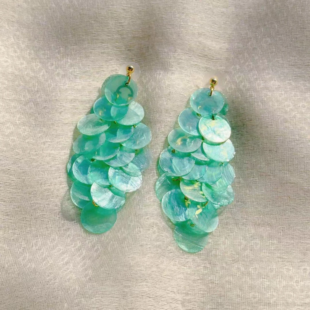 铜合金贝壳耳饰 耳饰  气质 百搭