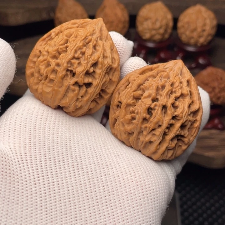 文玩核桃把件秦岭九龙筋39全