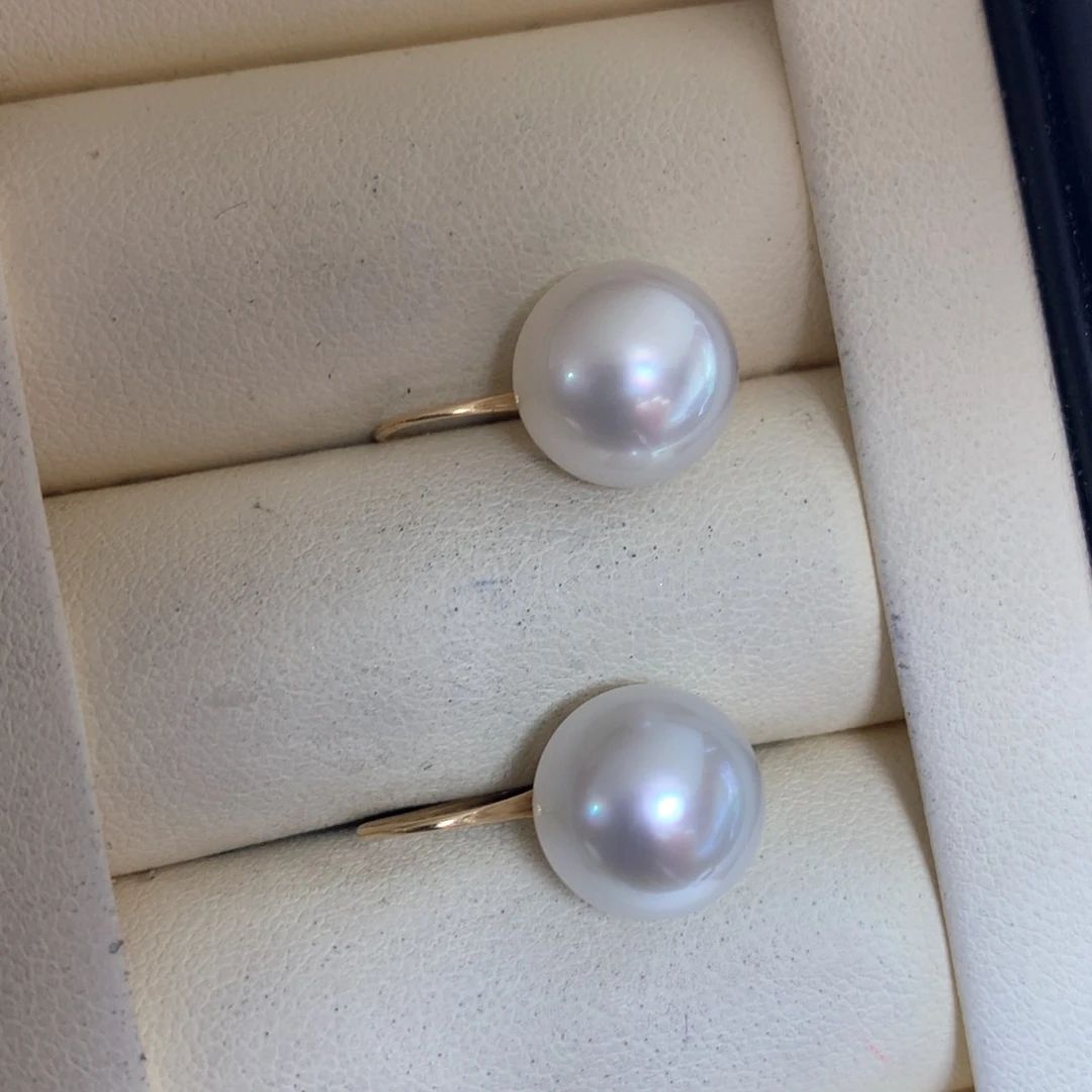 海水珍珠耳饰18K金镶嵌