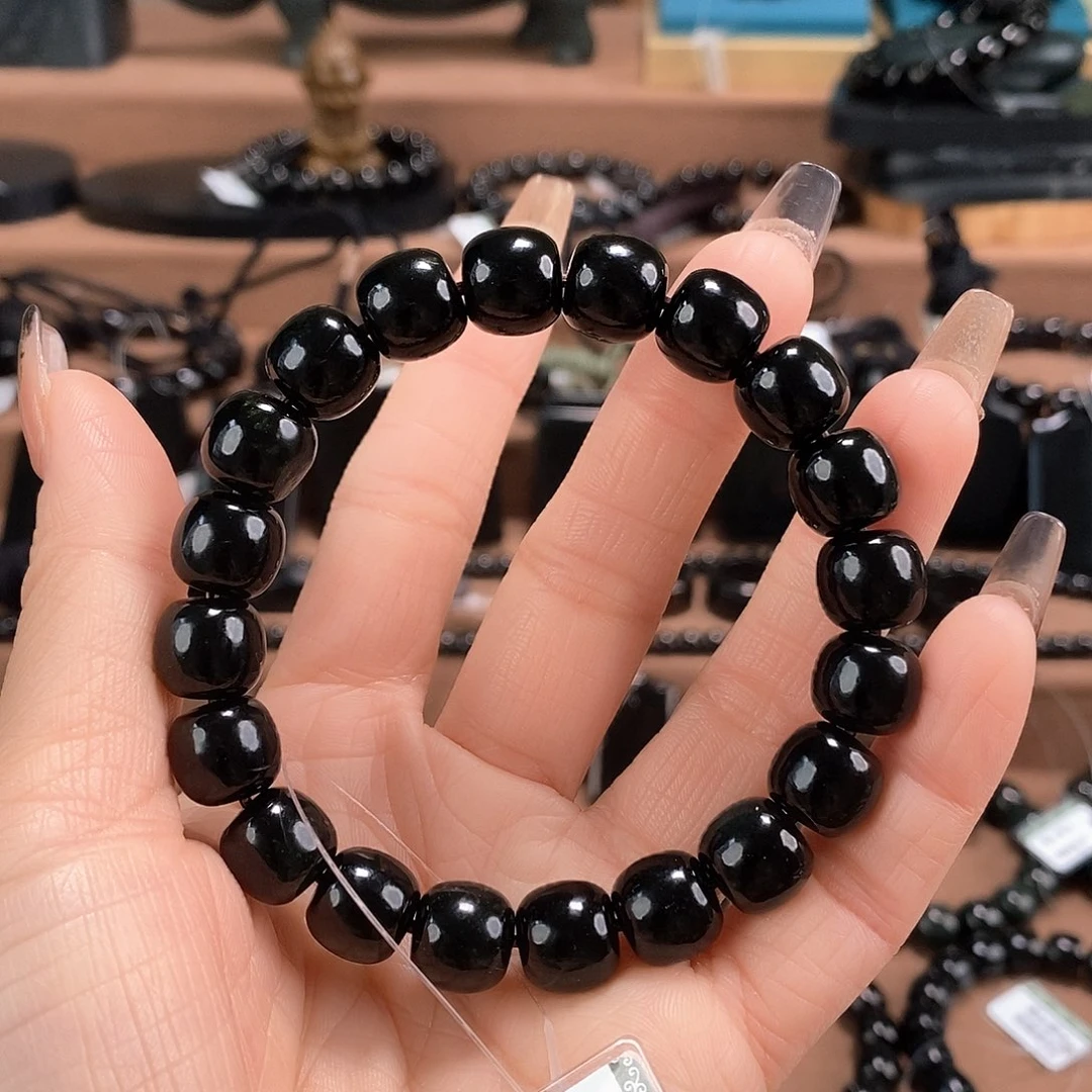 和田玉未镶嵌手链11特黑