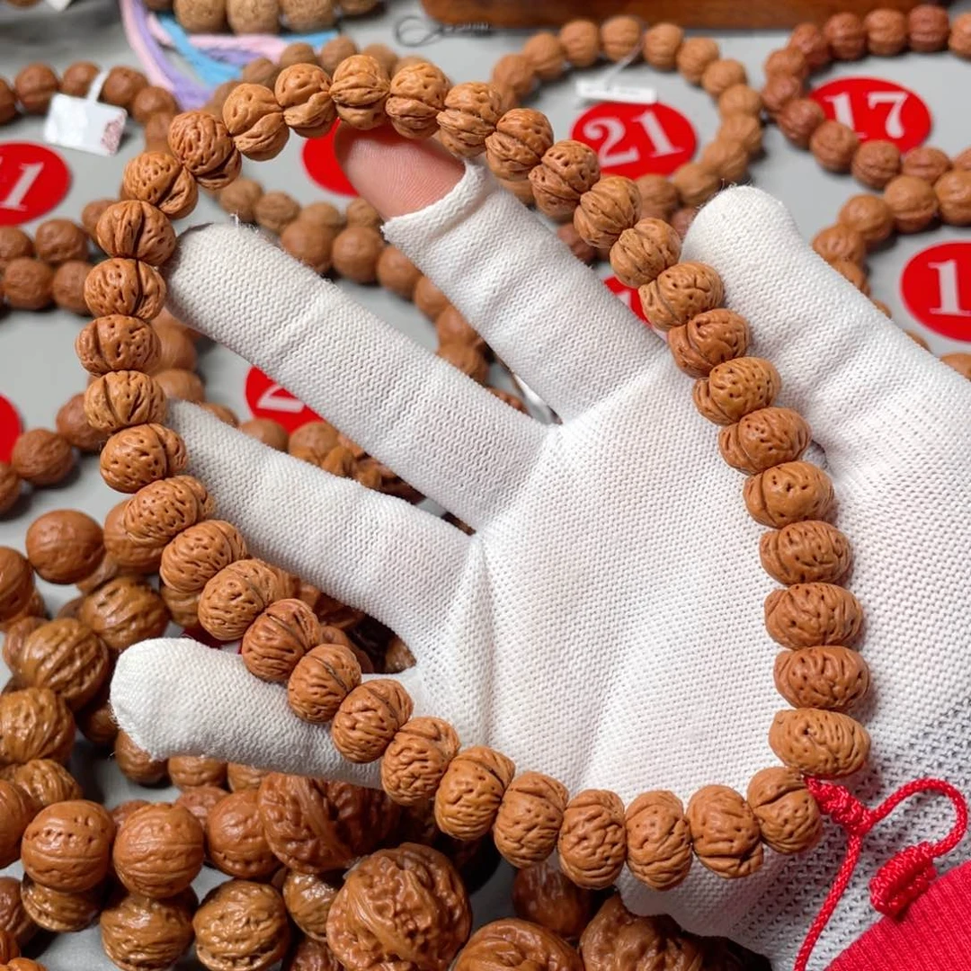 文玩核桃手串橘皮小蟠桃手持12mm