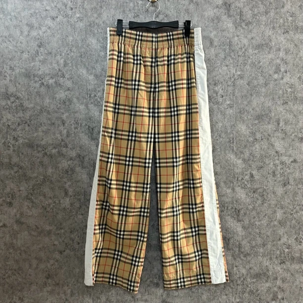 95新 BURBERRY/博柏利 Burberry经典格纹白边长裤