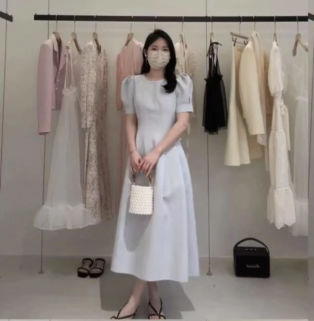 2025新款韩版连衣裙女夏波点连衣裙