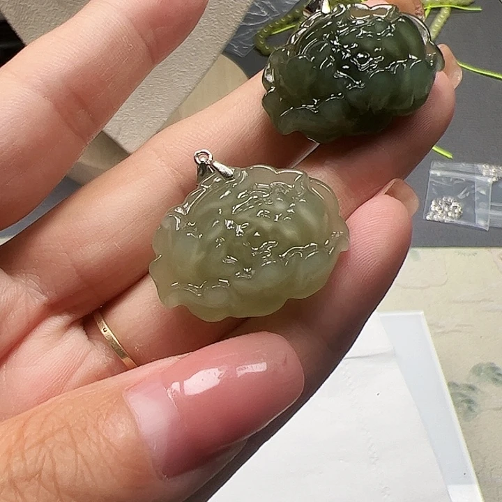和田玉银S925镶嵌颈饰18