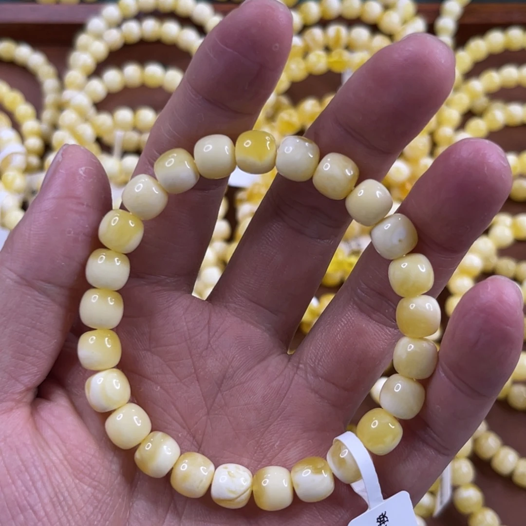 蜜蜡未镶嵌珠宝奇石8.5mm瓷白