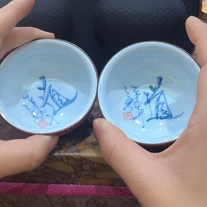 手绘杯一组。。。品茗