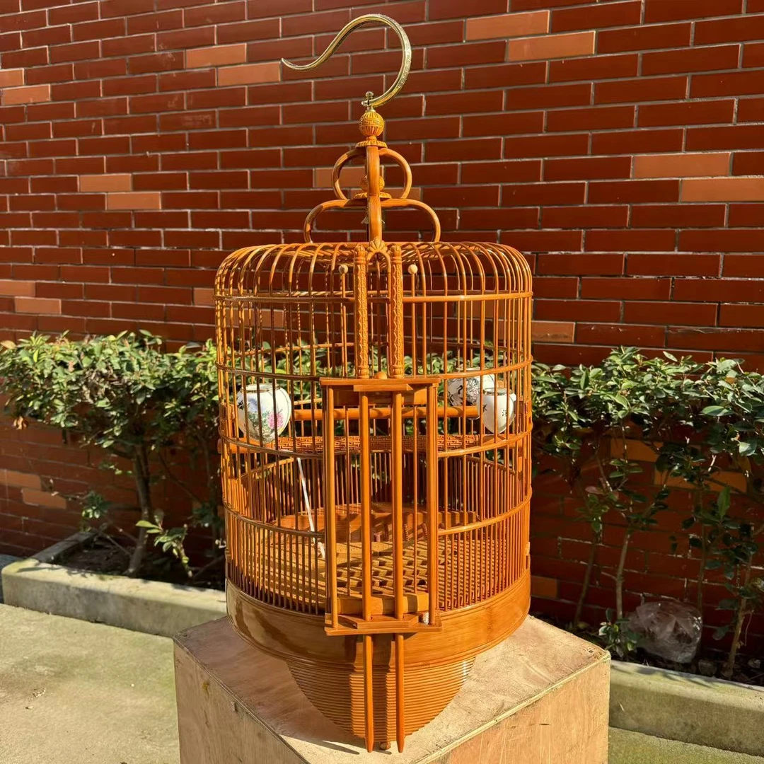 鸣中雀1080<万字雕花>广西底全套防爆漆笼广式经典宠物鸟笼