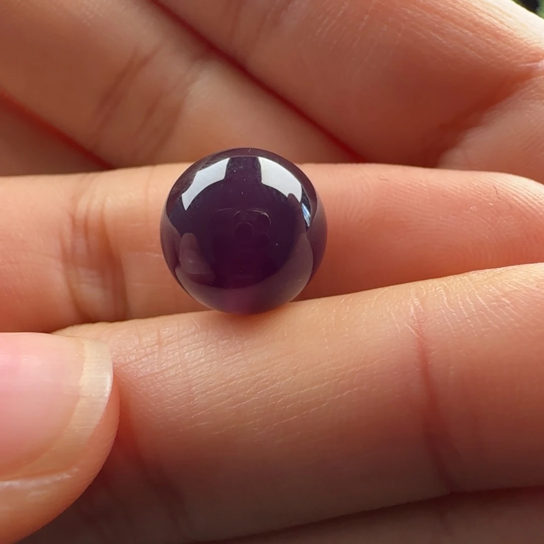 玛瑙/玉髓未镶嵌紫玛瑙圆珠：12.5保山原矿本地紫玛瑙