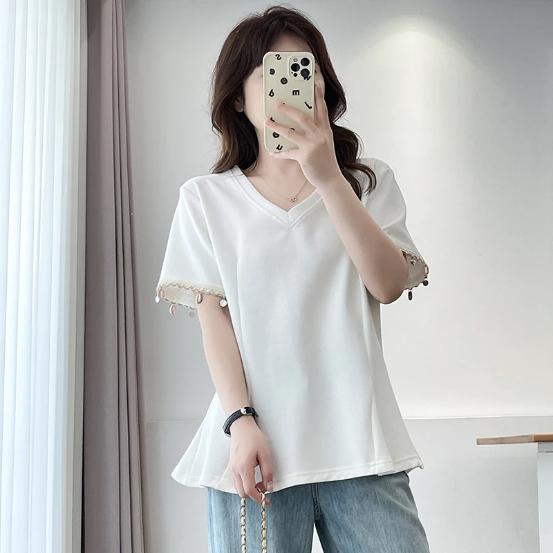 大码女装多巴胺短袖T恤夏季新款时尚百搭胖mm宽松显瘦洋气上衣服