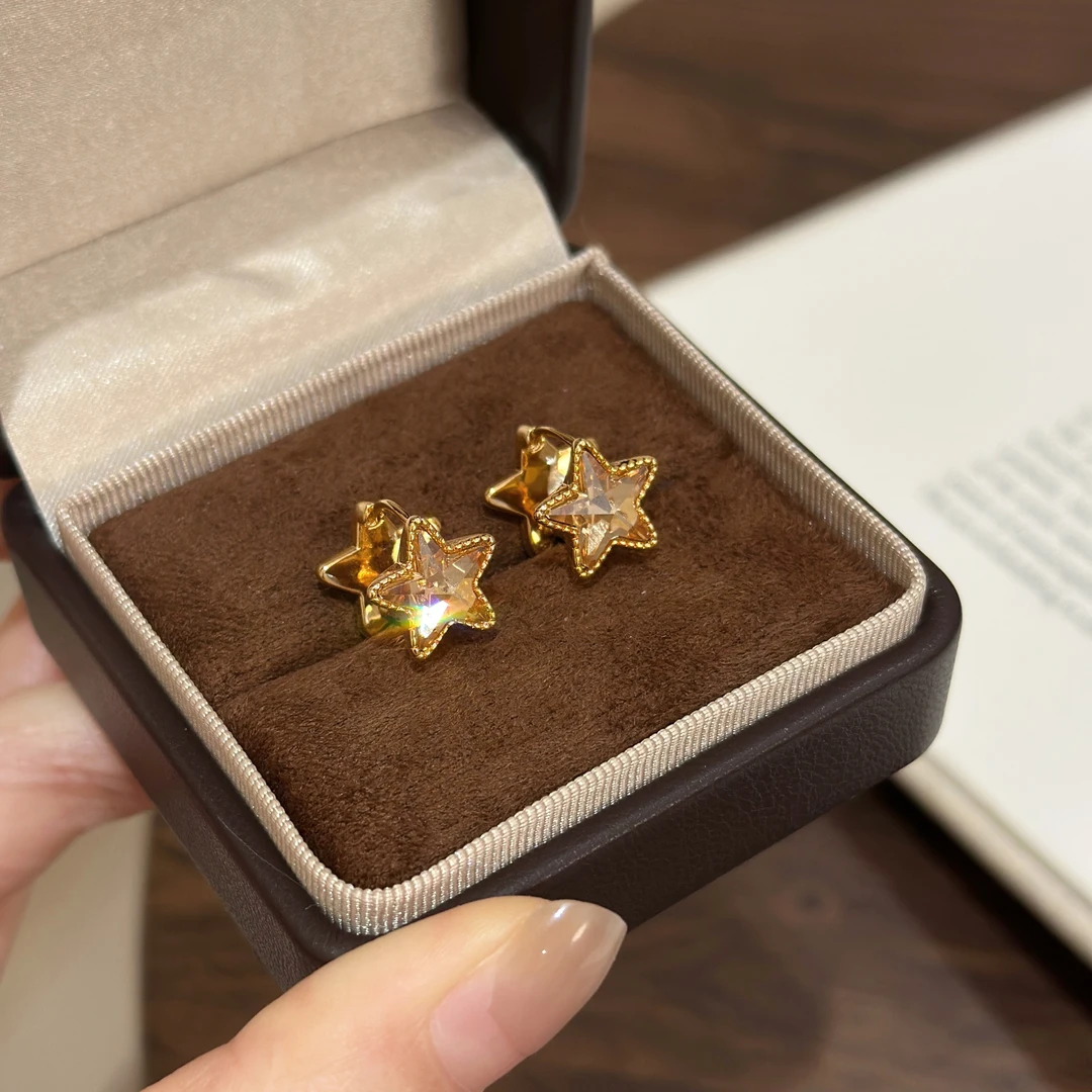 非金属亚克力耳饰 【星瞳】小众轻奢星星耳扣耳环秋冬高级感耳饰