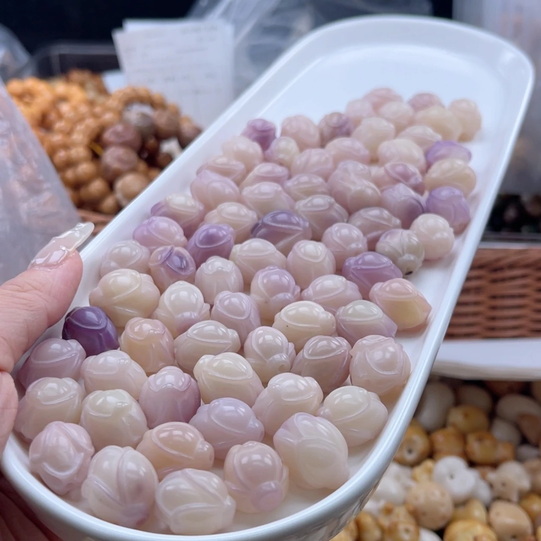 白玉菩提吊坠a15-16mm/10+2颗玉兰花