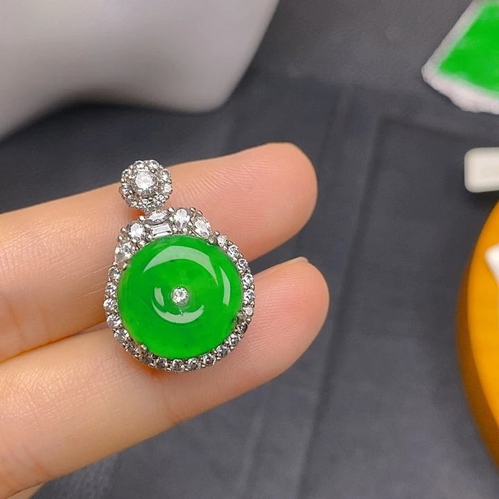 翡翠银S925镶嵌颈饰