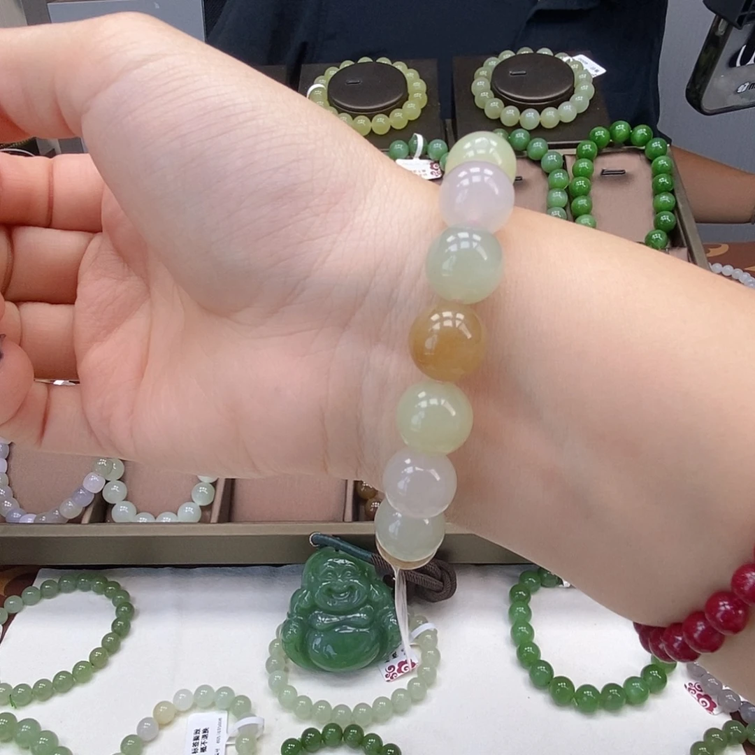 未镶嵌手串和田玉12mm多宝