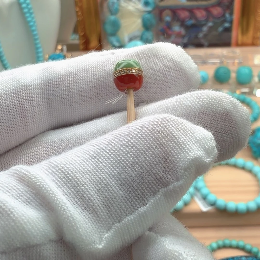 绿松石18K金镶嵌珠宝奇石