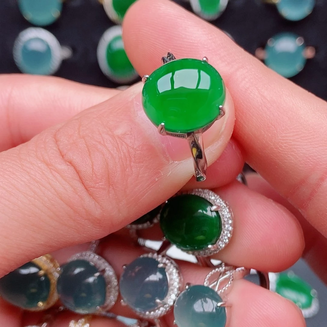 翡翠戒指银S925镶嵌054624258