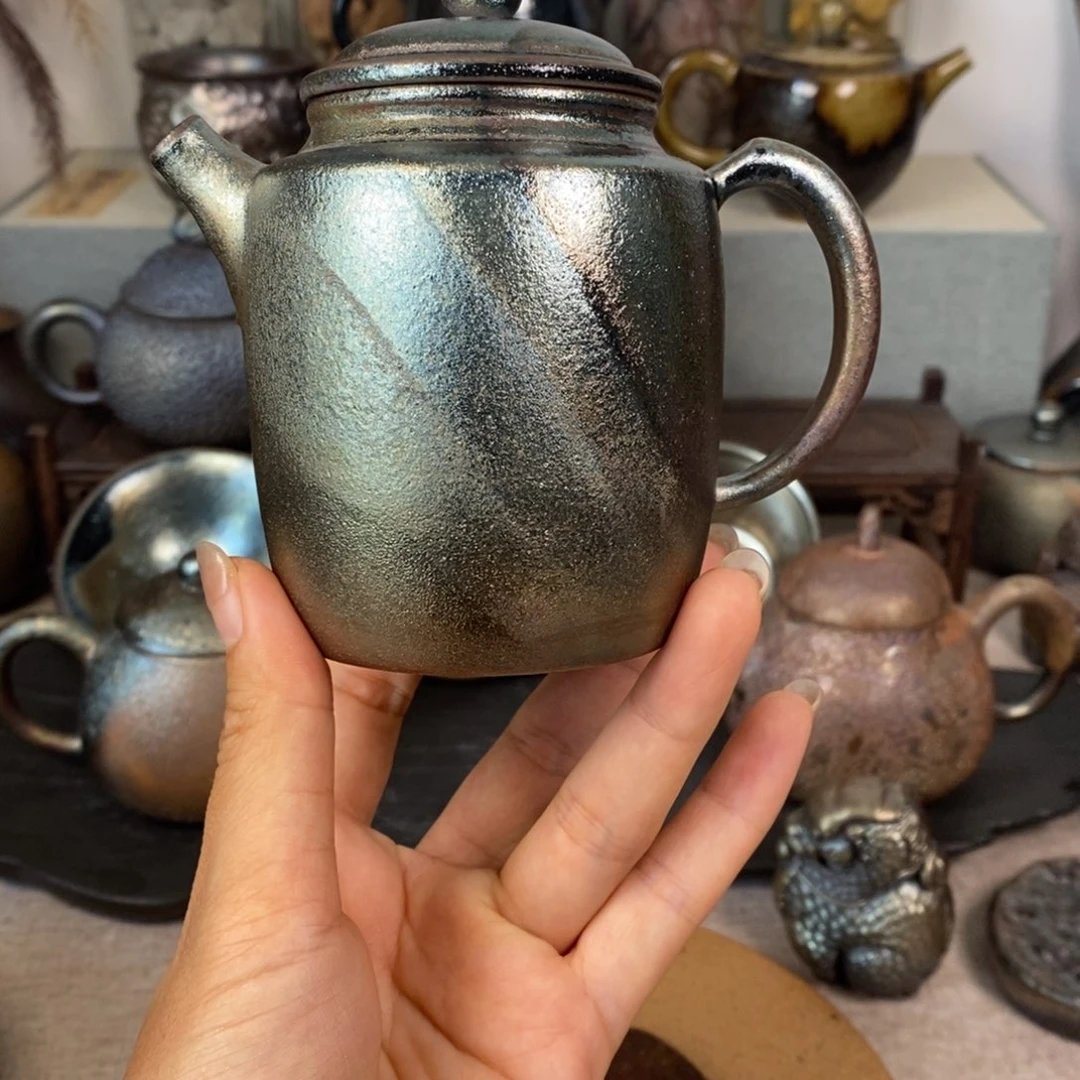 建水紫陶柴烧茶壶微瑕