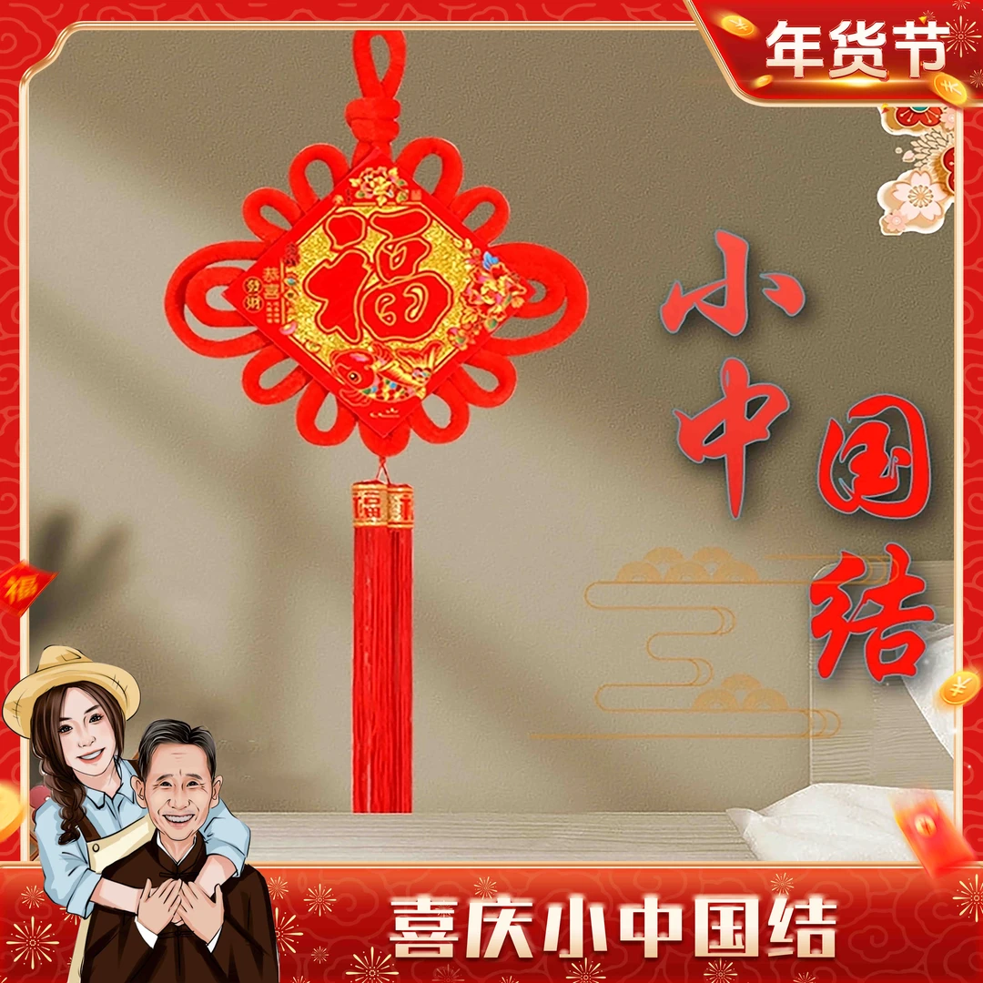 小中国结两个装挂件2025蛇年新款洒金福字玄关
