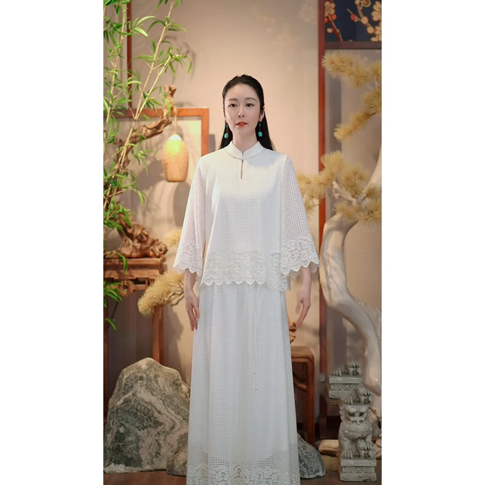 【微瑕套装】新中式时尚百搭长款套装