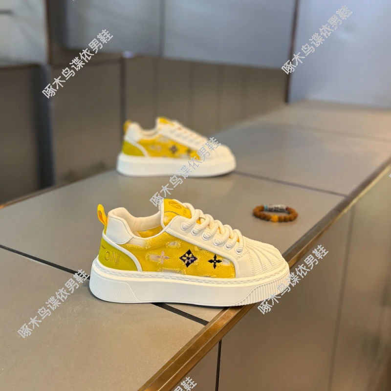 啄木鸟夏季新款网面透气帆布鞋时尚百搭软底防滑运动休闲鞋男士小