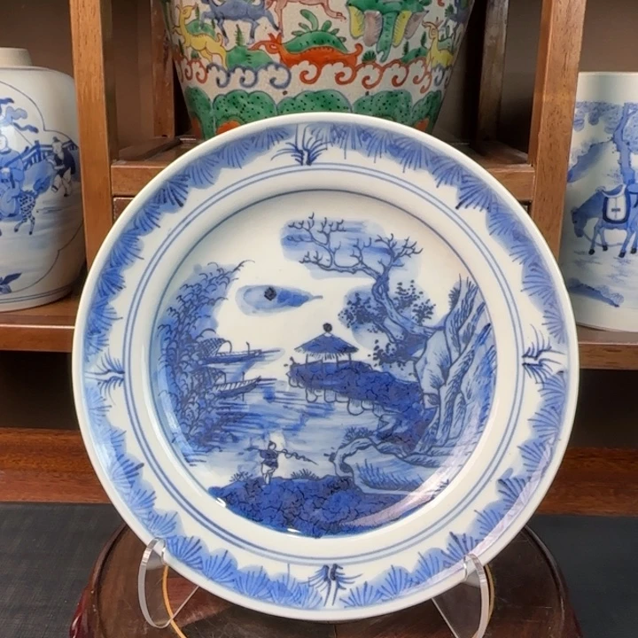 四***。陶瓷0000000000001山水盘子