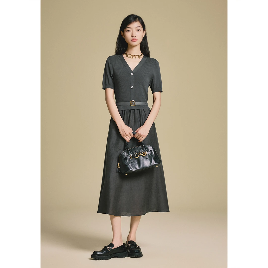 PSALTER诗篇 2025年夏季新款高智风百搭假两件连衣裙6C65205063