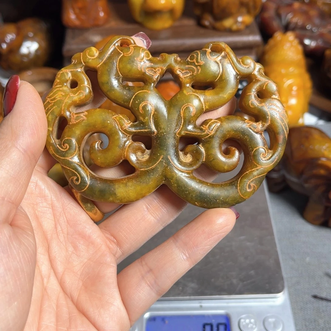 蛇纹石玉合金颈饰