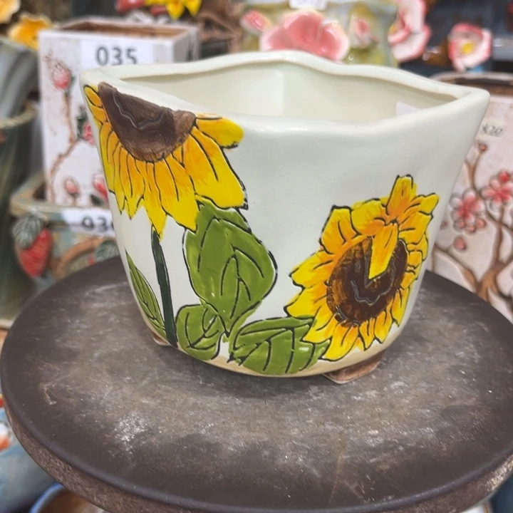 紫砂花盆粗陶材质多肉花盆