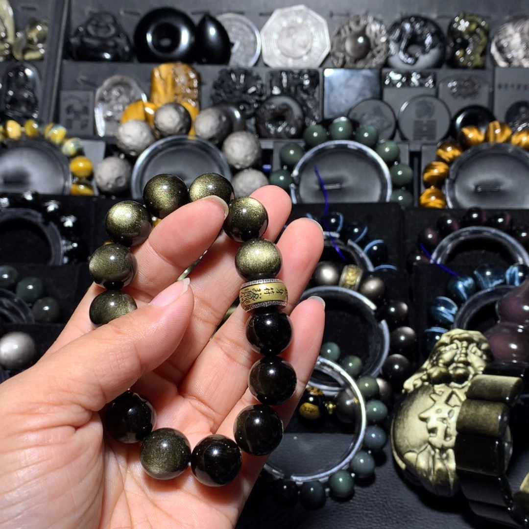 村***丶黑曜岩未镶嵌珠宝奇石