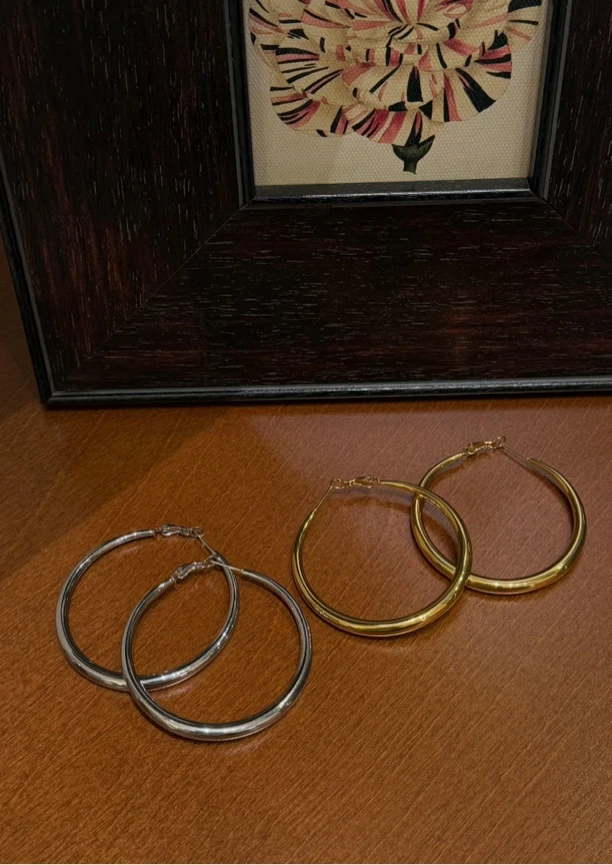 铜合金仿水晶耳饰 GUDDLABB 素圈耳环