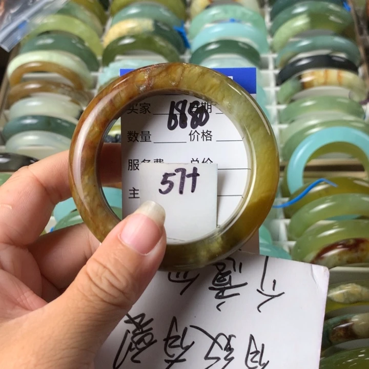 未镶嵌蛇纹石玉手镯6880