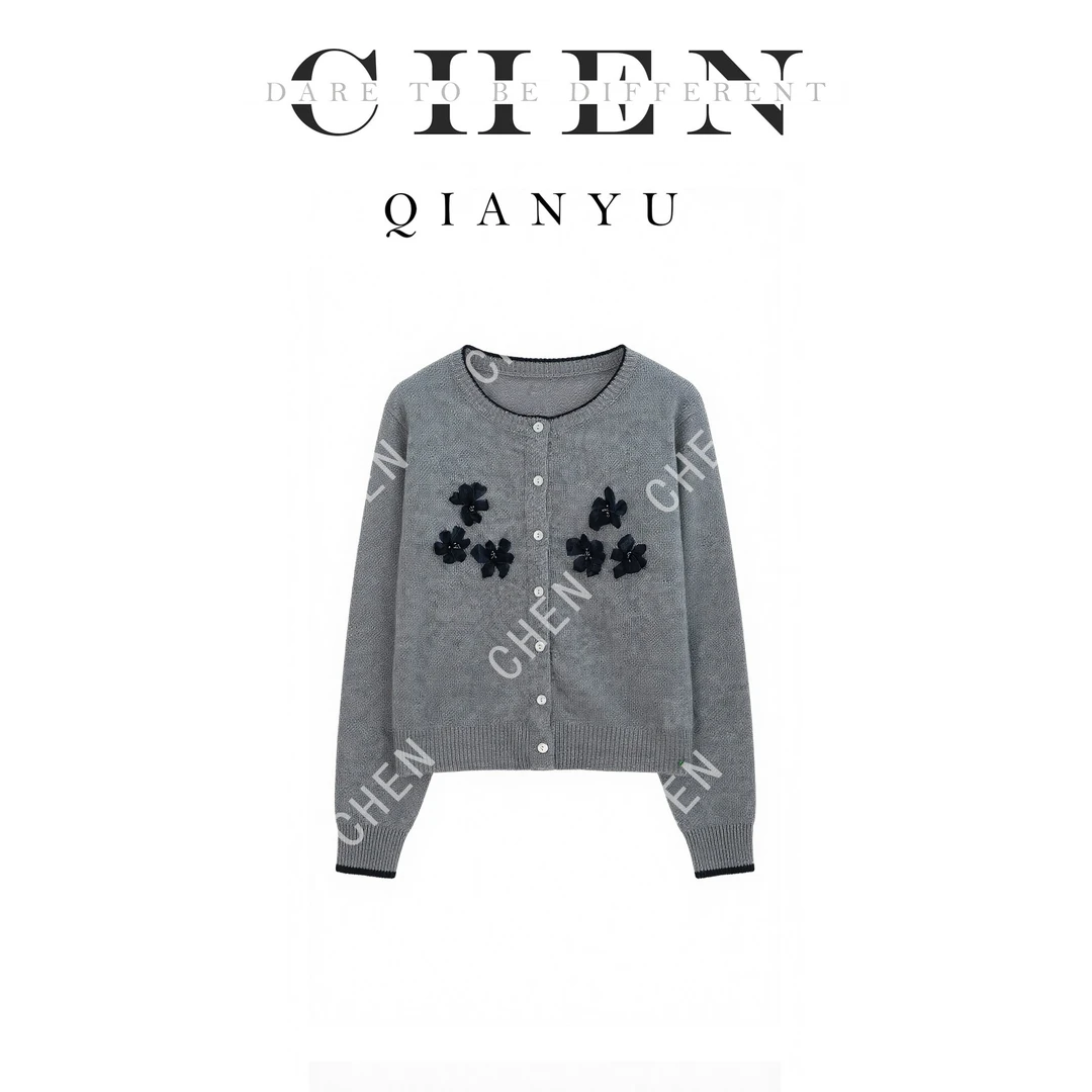 【陈陈私服】时尚设计感毛衣洋气显瘦长袖针织衫13008