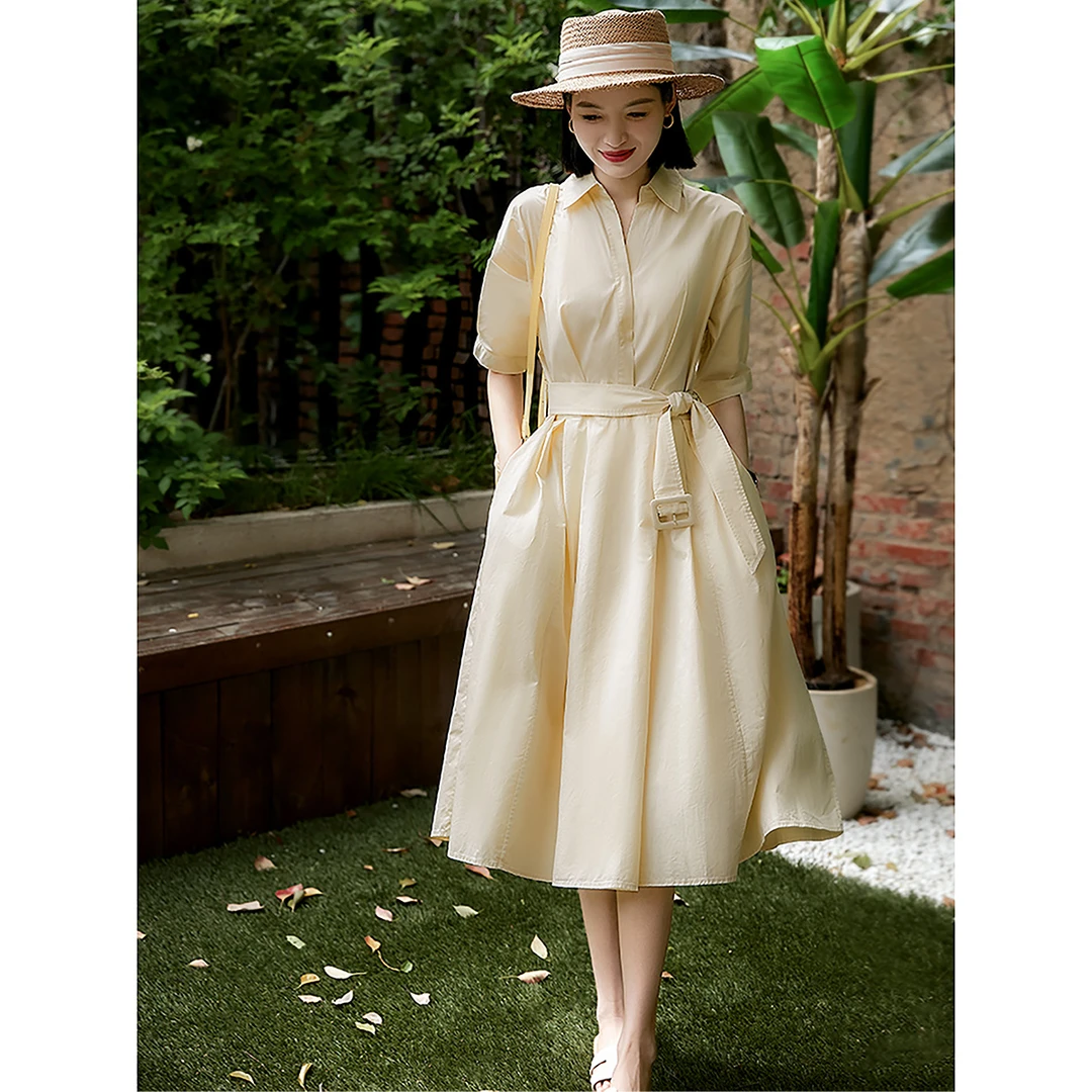 笑涵阁 2025年春季 版型好到爆 工装风收腰连衣裙 QZP483149MG