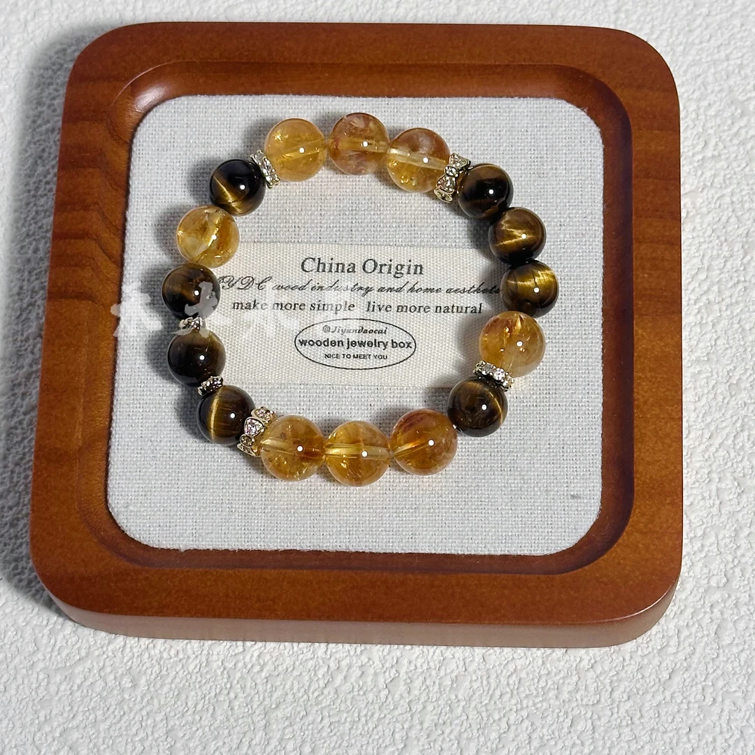 1610-【年富一年】黄塔晶禾木原创设计手串黄虎眼手链