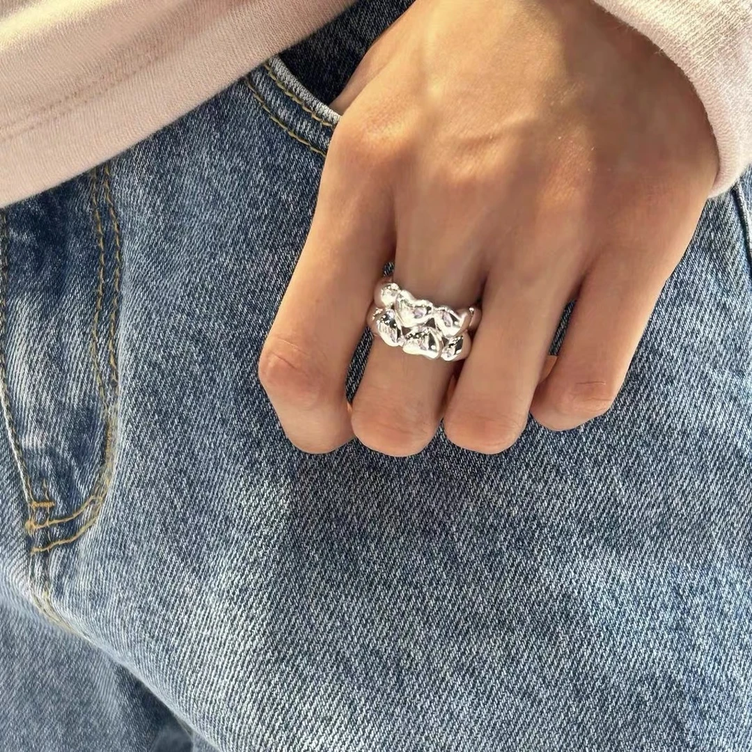 925银戒指 J1264   简韩新款韩版爱心戒指